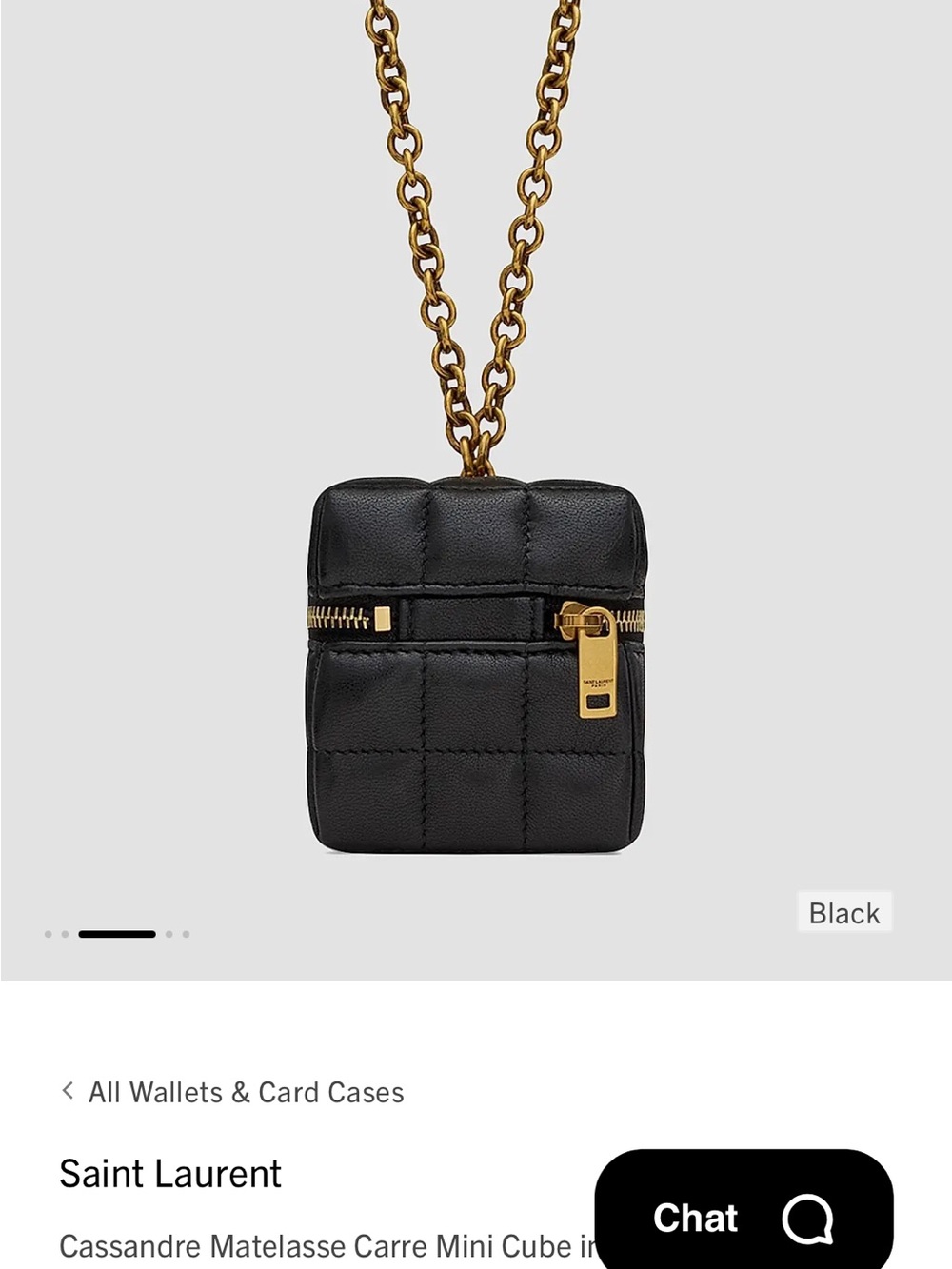 Saint Laurent Black Quilted Matelassé Mini Cube with Gold Chain - Picture 5 of 10
